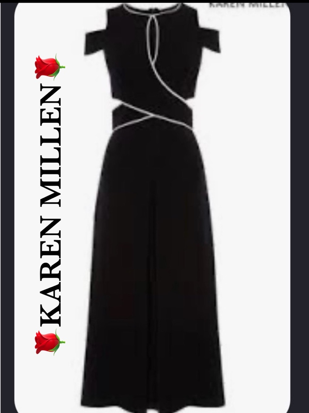 Karen Millen Black Dress with Neck Trim